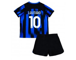 Inter Milan Lautaro Martinez #10 Koti Pelipaita Lasten 2023-24 Lyhyet Hihat (+ Lyhyet housut)