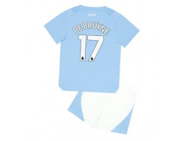 Manchester City Kevin De Bruyne #17 Koti Pelipaita Lasten 2023-24 Lyhyet Hihat (+ Lyhyet housut)