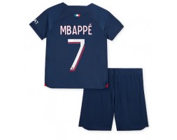 Paris Saint-Germain Kylian Mbappe #7 Koti Pelipaita Lasten 2023-24 Lyhyet Hihat (+ Lyhyet housut)
