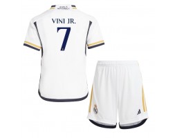 Real Madrid Vinicius Junior #7 Koti Pelipaita Lasten 2023-24 Lyhyet Hihat (+ Lyhyet housut)