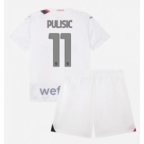 AC Milan Christian Pulisic #11 Vieras Pelipaita Lasten 2023-24 Lyhyet Hihat (+ Lyhyet housut)