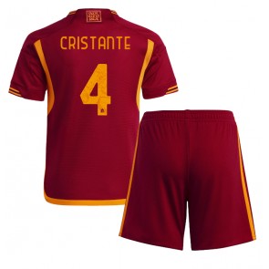 AS Roma Bryan Cristante #4 Koti Pelipaita Lasten 2023-24 Lyhyet Hihat (+ Lyhyet housut)