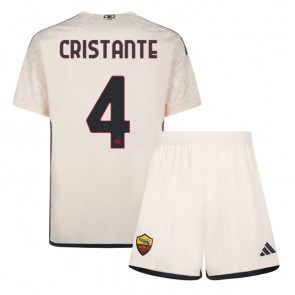 AS Roma Bryan Cristante #4 Vieras Pelipaita Lasten 2023-24 Lyhyet Hihat (+ Lyhyet housut)