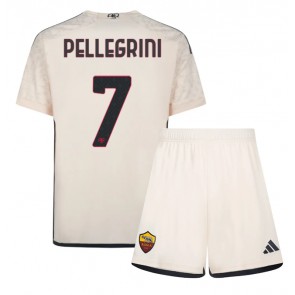 AS Roma Lorenzo Pellegrini #7 Vieras Pelipaita Lasten 2023-24 Lyhyet Hihat (+ Lyhyet housut)