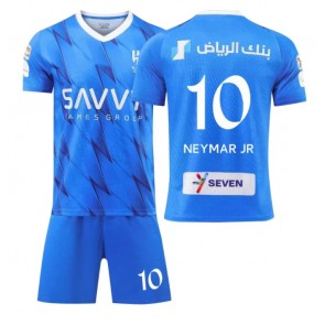 Al-Hilal Neymar Jr #10 Koti Pelipaita Lasten 2023-24 Lyhyet Hihat (+ Lyhyet housut)