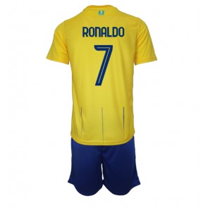 Al-Nassr Cristiano Ronaldo #7 Koti Pelipaita Lasten 2023-24 Lyhyet Hihat (+ Lyhyet housut)