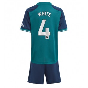 Arsenal Benjamin White #4 Kolmas Pelipaita Lasten 2023-24 Lyhyet Hihat (+ Lyhyet housut)