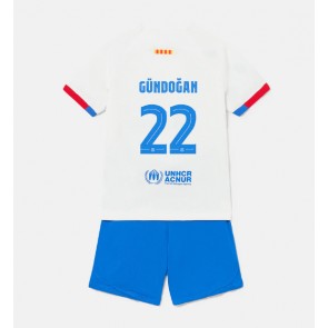 Barcelona Ilkay Gundogan #22 Vieras Pelipaita Lasten 2023-24 Lyhyet Hihat (+ Lyhyet housut)