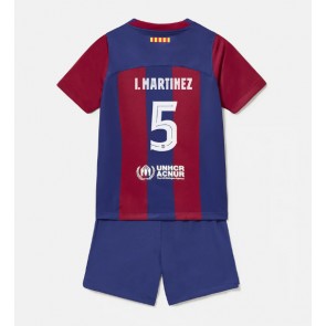 Barcelona Inigo Martinez #5 Koti Pelipaita Lasten 2023-24 Lyhyet Hihat (+ Lyhyet housut)