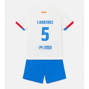 Barcelona Inigo Martinez #5 Vieras Pelipaita Lasten 2023-24 Lyhyet Hihat (+ Lyhyet housut)