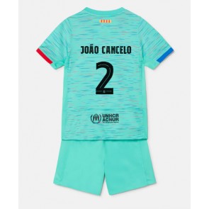 Barcelona Joao Cancelo #2 Kolmas Pelipaita Lasten 2023-24 Lyhyet Hihat (+ Lyhyet housut)