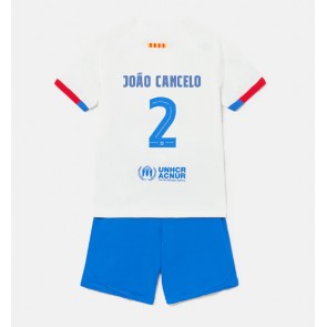 Barcelona Joao Cancelo #2 Vieras Pelipaita Lasten 2023-24 Lyhyet Hihat (+ Lyhyet housut)