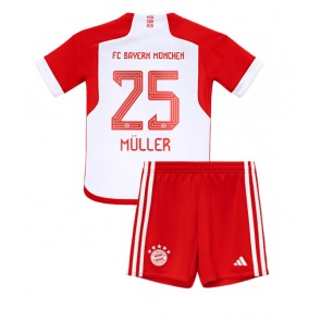 Bayern Munich Thomas Muller #25 Koti Pelipaita Lasten 2023-24 Lyhyet Hihat (+ Lyhyet housut)