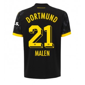 Borussia Dortmund Donyell Malen #21 Vieraspaita 2023-24 Lyhyet Hihat