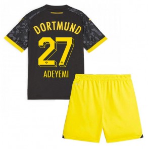 Borussia Dortmund Karim Adeyemi #27 Vieras Pelipaita Lasten 2023-24 Lyhyet Hihat (+ Lyhyet housut)