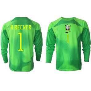 Brasilia Alisson Becker #1 Maalivahti Vieraspaita EM-Kisat 2020 Pitkät Hihat