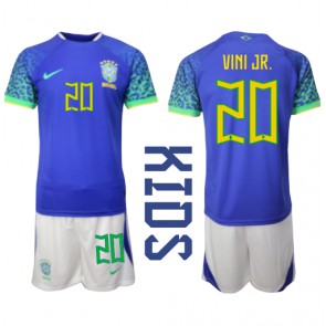 Brasilia Vinicius Junior #20 Vieras Pelipaita Lasten EM-Kisat 2020 Lyhyet Hihat (+ Lyhyet housut)