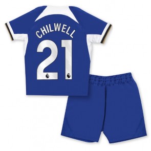 Chelsea Ben Chilwell #21 Koti Pelipaita Lasten 2023-24 Lyhyet Hihat (+ Lyhyet housut)