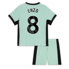 Chelsea Enzo Fernandez #8 Kolmas Pelipaita Lasten 2023-24 Lyhyet Hihat (+ Lyhyet housut)