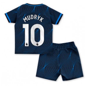 Chelsea Mykhailo Mudryk #10 Vieras Pelipaita Lasten 2023-24 Lyhyet Hihat (+ Lyhyet housut)