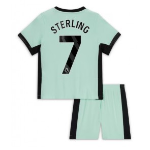 Chelsea Raheem Sterling #7 Kolmas Pelipaita Lasten 2023-24 Lyhyet Hihat (+ Lyhyet housut)