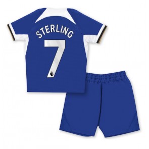 Chelsea Raheem Sterling #7 Koti Pelipaita Lasten 2023-24 Lyhyet Hihat (+ Lyhyet housut)