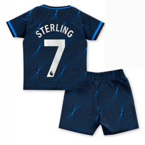 Chelsea Raheem Sterling #7 Vieras Pelipaita Lasten 2023-24 Lyhyet Hihat (+ Lyhyet housut)