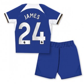 Chelsea Reece James #24 Koti Pelipaita Lasten 2023-24 Lyhyet Hihat (+ Lyhyet housut)