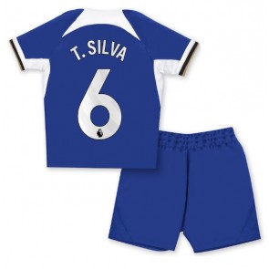 Chelsea Thiago Silva #6 Koti Pelipaita Lasten 2023-24 Lyhyet Hihat (+ Lyhyet housut)