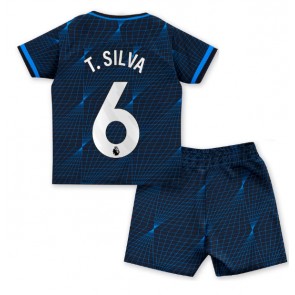 Chelsea Thiago Silva #6 Vieras Pelipaita Lasten 2023-24 Lyhyet Hihat (+ Lyhyet housut)