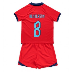 Englanti Jordan Henderson #8 Vieras Pelipaita Lasten EM-Kisat 2020 Lyhyet Hihat (+ Lyhyet housut)