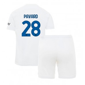 Inter Milan Benjamin Pavard #28 Vieras Pelipaita Lasten 2023-24 Lyhyet Hihat (+ Lyhyet housut)