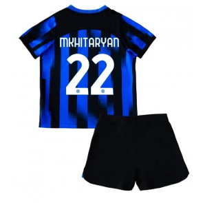 Inter Milan Henrikh Mkhitaryan #22 Koti Pelipaita Lasten 2023-24 Lyhyet Hihat (+ Lyhyet housut)