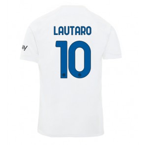 Inter Milan Lautaro Martinez #10 Vieraspaita 2023-24 Lyhyet Hihat