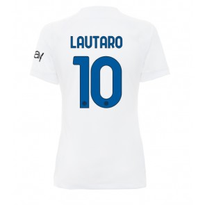 Inter Milan Lautaro Martinez #10 Vieraspaita Naisten 2023-24 Lyhyet Hihat