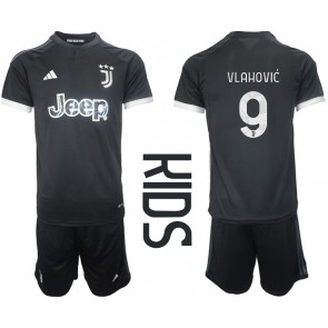 Juventus Dusan Vlahovic #9 Kolmas Pelipaita Lasten 2023-24 Lyhyet Hihat (+ Lyhyet housut)