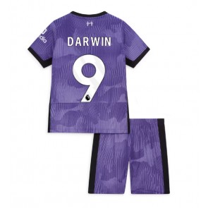 Liverpool Darwin Nunez #9 Kolmas Pelipaita Lasten 2023-24 Lyhyet Hihat (+ Lyhyet housut)