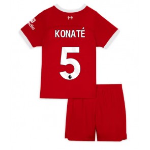 Liverpool Ibrahima Konate #5 Koti Pelipaita Lasten 2023-24 Lyhyet Hihat (+ Lyhyet housut)