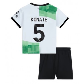 Liverpool Ibrahima Konate #5 Vieras Pelipaita Lasten 2023-24 Lyhyet Hihat (+ Lyhyet housut)