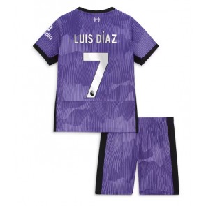 Liverpool Luis Diaz #7 Kolmas Pelipaita Lasten 2023-24 Lyhyet Hihat (+ Lyhyet housut)