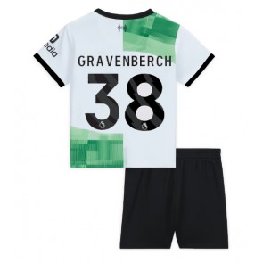 Liverpool Ryan Gravenberch #38 Vieras Pelipaita Lasten 2023-24 Lyhyet Hihat (+ Lyhyet housut)