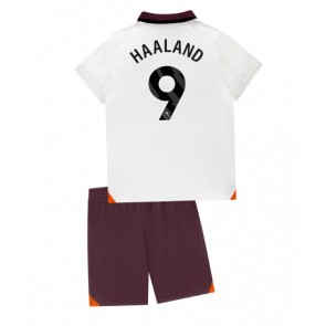 Manchester City Erling Haaland #9 Vieras Pelipaita Lasten 2023-24 Lyhyet Hihat (+ Lyhyet housut)