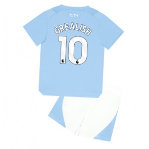 Manchester City Jack Grealish #10 Koti Pelipaita Lasten 2023-24 Lyhyet Hihat (+ Lyhyet housut)