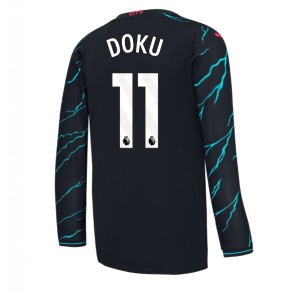 Manchester City Jeremy Doku #11 Kolmaspaita 2023-24 Pitkät Hihat