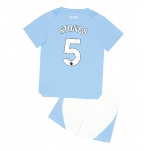 Manchester City John Stones #5 Koti Pelipaita Lasten 2023-24 Lyhyet Hihat (+ Lyhyet housut)