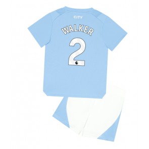 Manchester City Kyle Walker #2 Koti Pelipaita Lasten 2023-24 Lyhyet Hihat (+ Lyhyet housut)