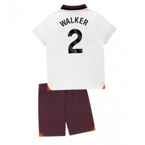 Manchester City Kyle Walker #2 Vieras Pelipaita Lasten 2023-24 Lyhyet Hihat (+ Lyhyet housut)