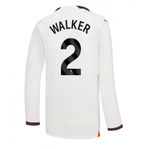 Manchester City Kyle Walker #2 Vieraspaita 2023-24 Pitkät Hihat