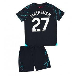 Manchester City Matheus Nunes #27 Kolmas Pelipaita Lasten 2023-24 Lyhyet Hihat (+ Lyhyet housut)