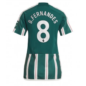 Manchester United Bruno Fernandes #8 Vieraspaita Naisten 2023-24 Lyhyet Hihat